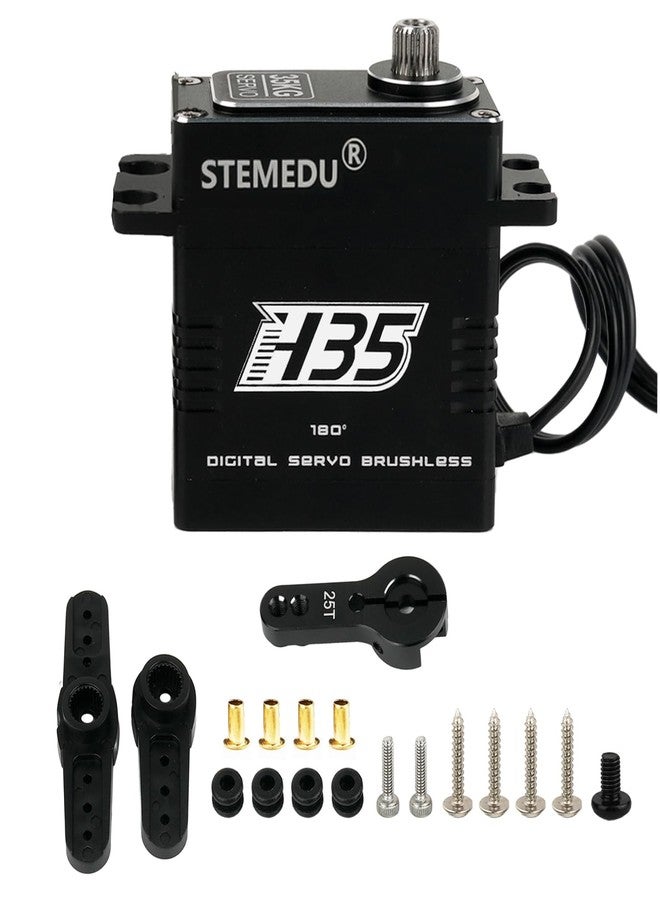 Stemedu 35kg High Torque Digital RC Servo, Waterproof Brushless Motor, Full Metal Case, Steel Geared for 1/8 1/10 Crawler Car, 180° Control Angle - Image 1